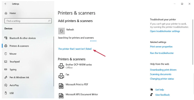 The printer I want isn’t listed