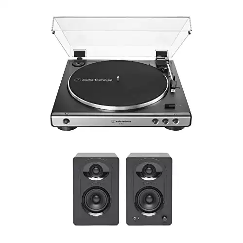 Audio-technica turntable bundle with speakers