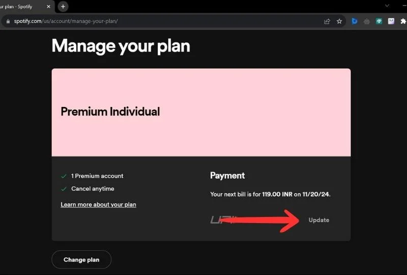 change spotify payment method on computer 3