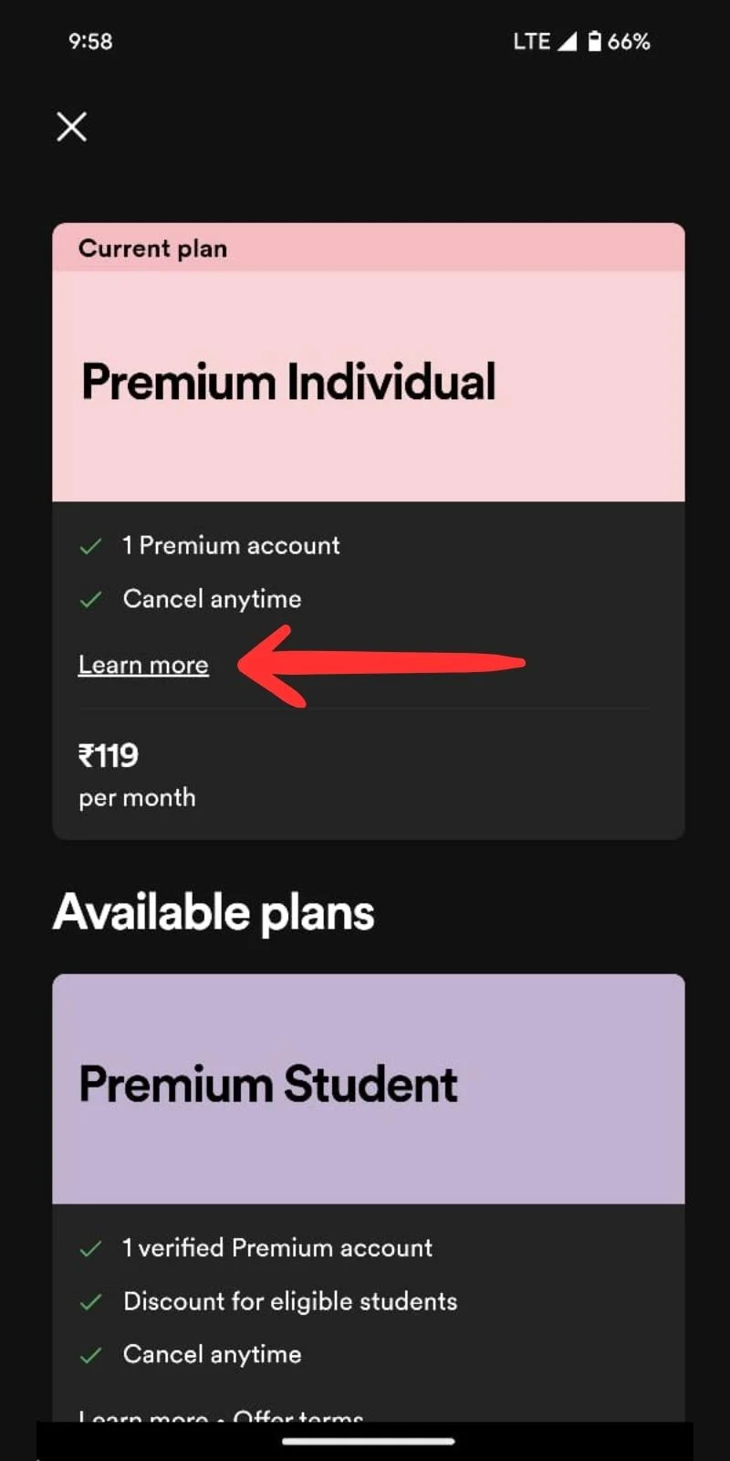 change spotify payment method on smartphone 6