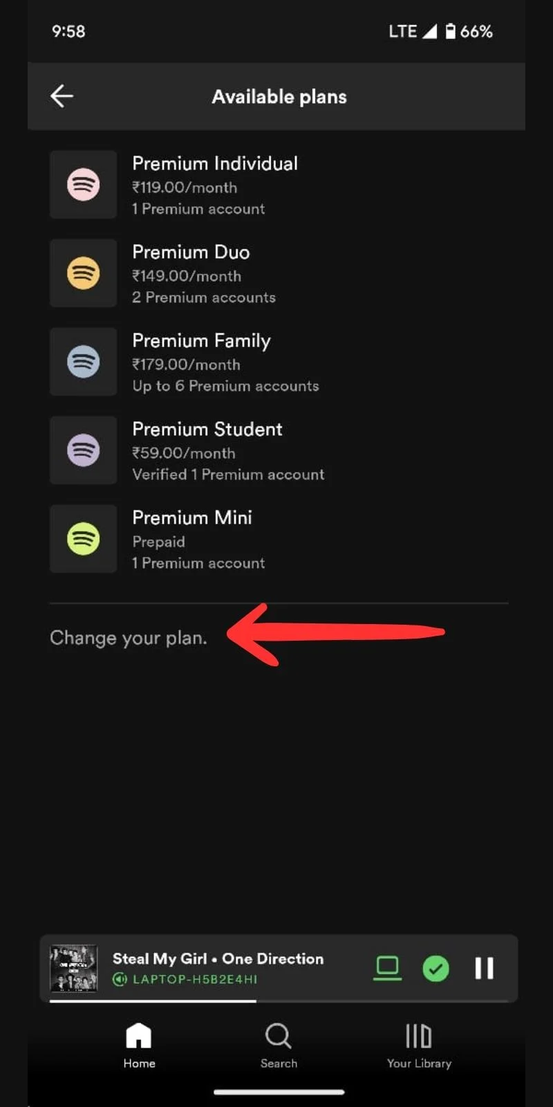 change spotify payment method on smartphone 5