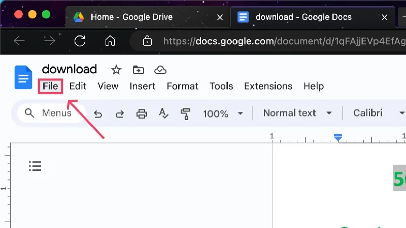 file icon in google docs
