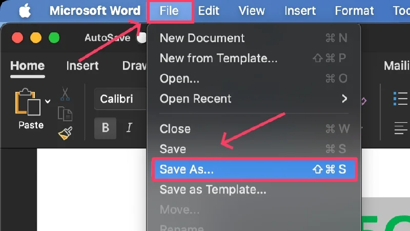 ms word save as file