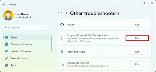 Program Compatibility Troubleshooter