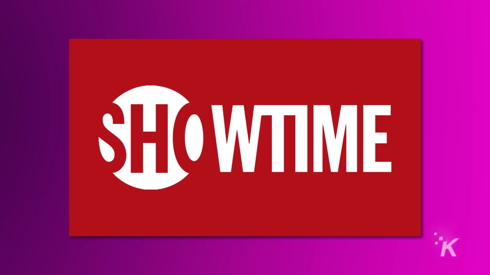 This image shows the logo of showtime, an american premium television network, with a red background and white lettering on a purple backdrop.