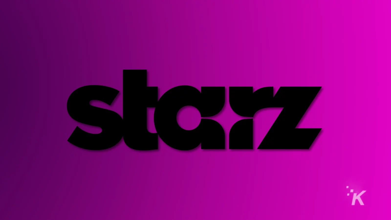 The image displays the logo of "starz," a premium cable and satellite tv network, set against a gradient purple background.