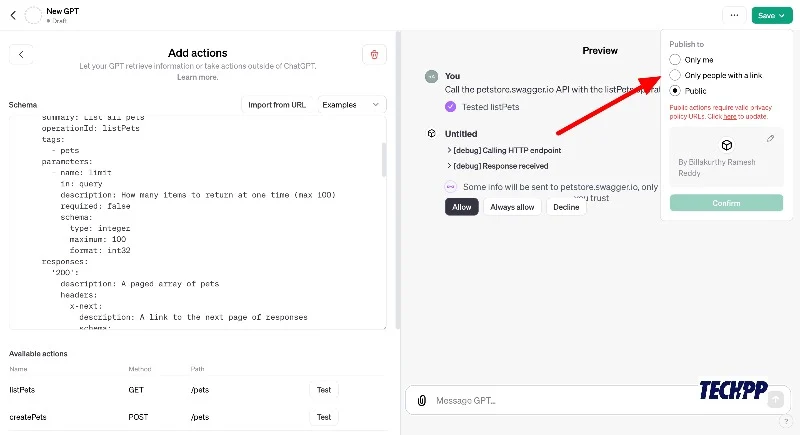 publish your chatgpt model