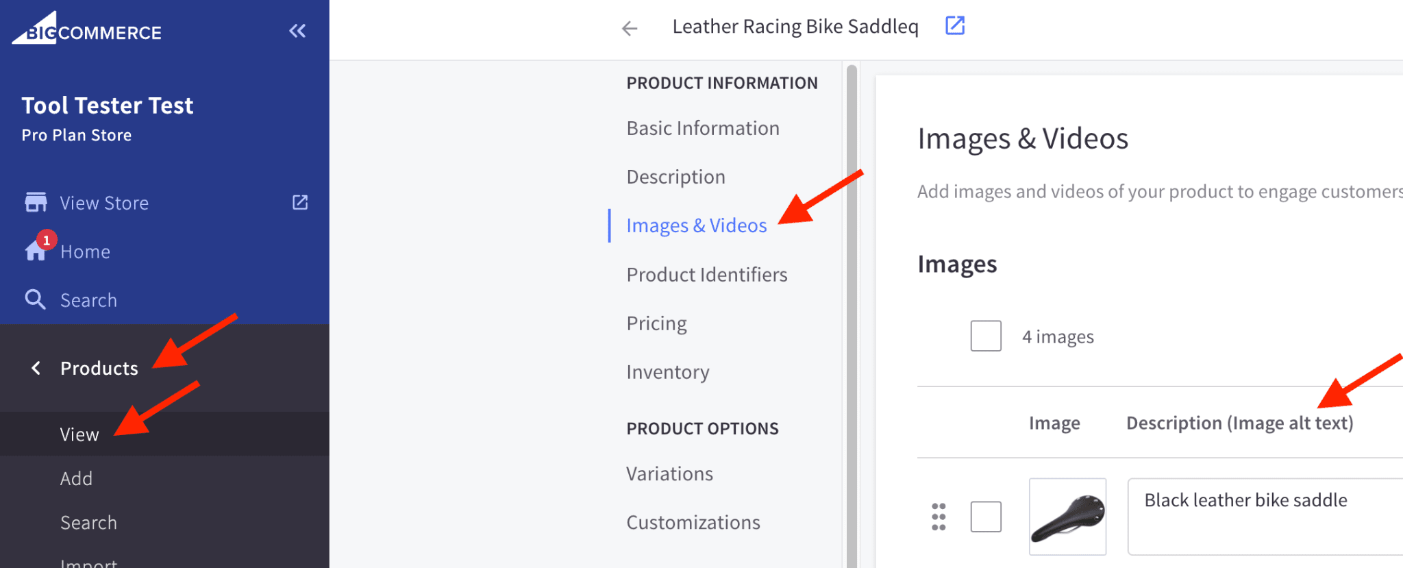 BigCommerce 製品画像に代替テキストを追加する