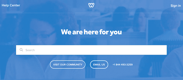 Weebly'nin destek merkezi