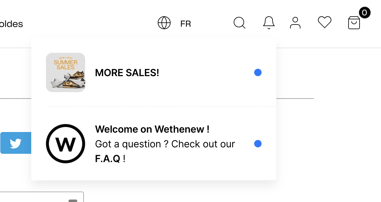 Shopify 商店提醒