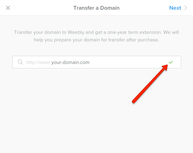 transfer nama domain yang diterima secara weebly