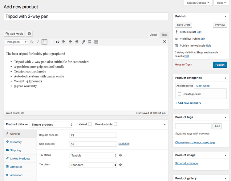 wooCommerce-제품 추가