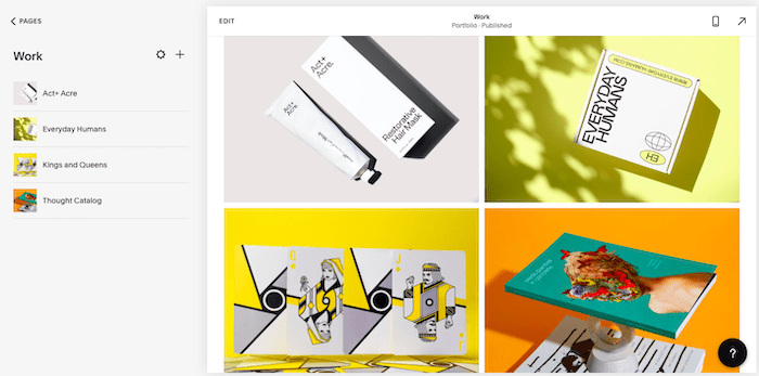 محفظة Squarespace