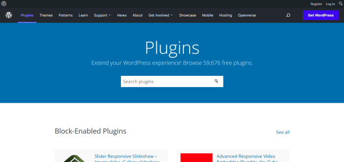 Depozitul de pluginuri WordPress