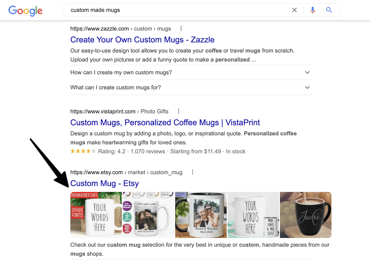 resultados de búsqueda de google etsy