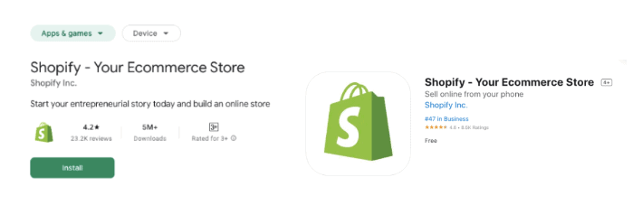aplicación shopify