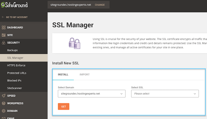 Siteground SSL-Manager