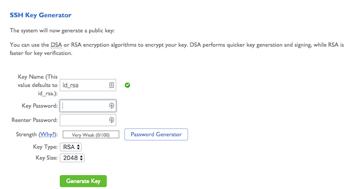 bluehost ssh 密钥生成器