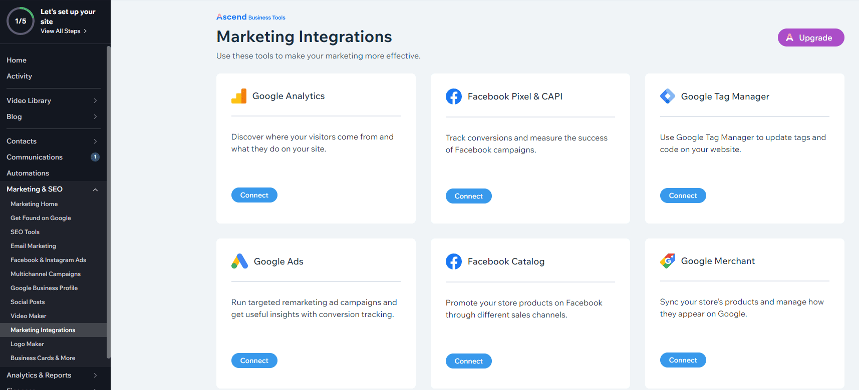 Wix intégrations marketing