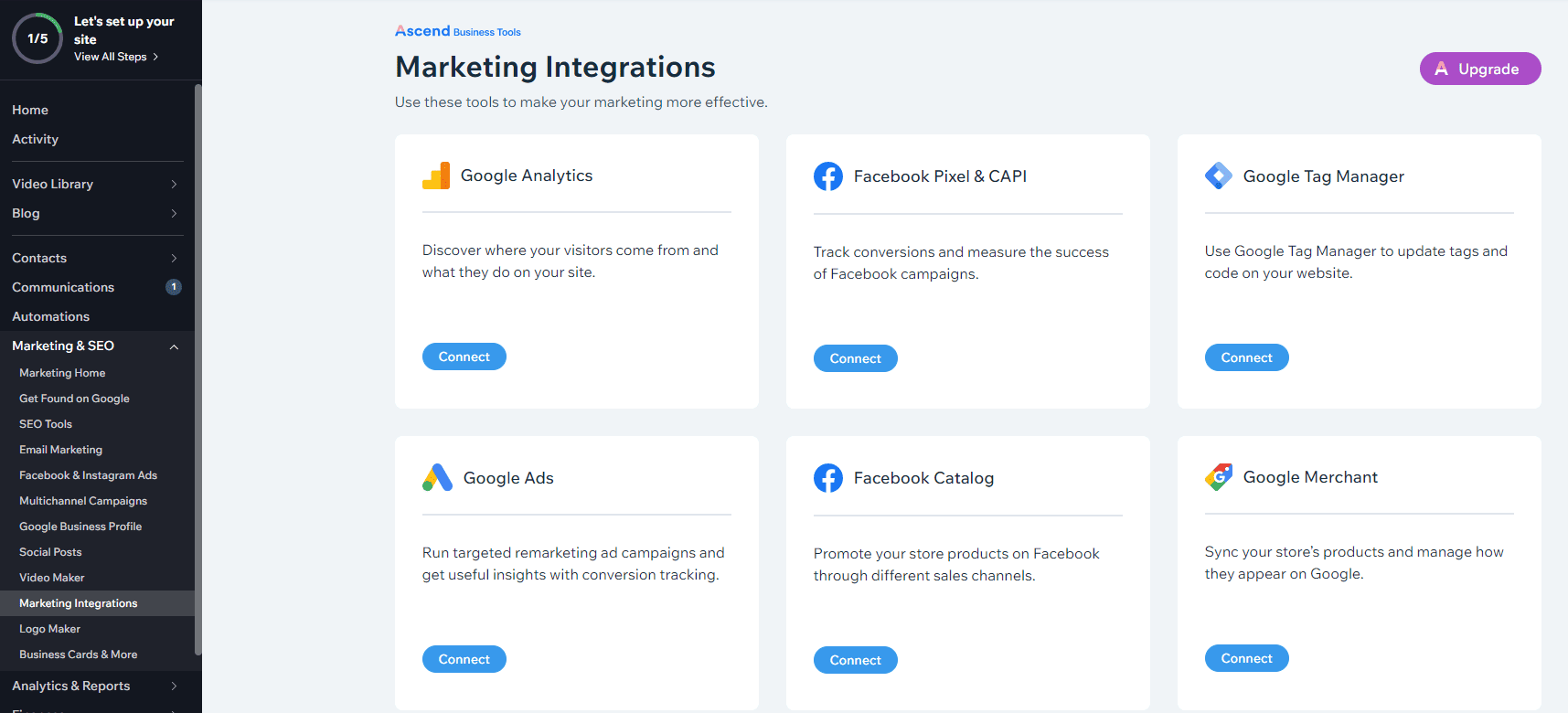 integracje marketingowe wix