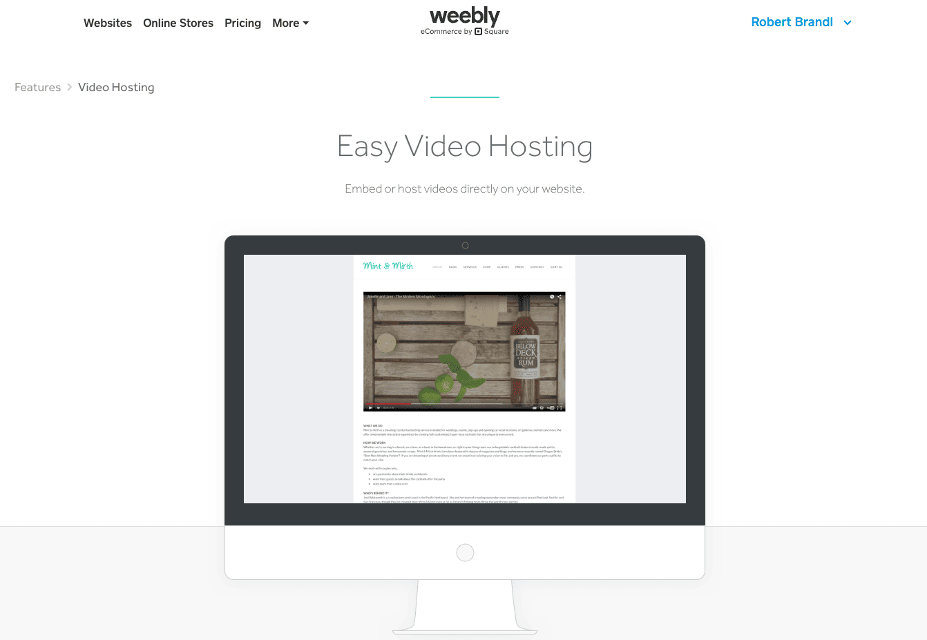 hosting video weebly