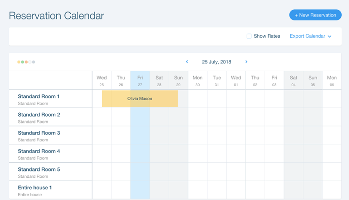 kalender reservasi hotel wix