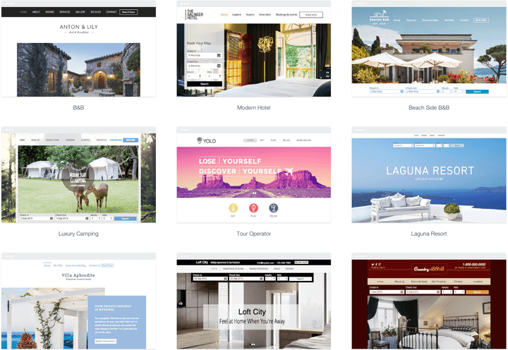 modèles d'hôtels Wix