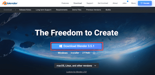 Download Blender from Official site