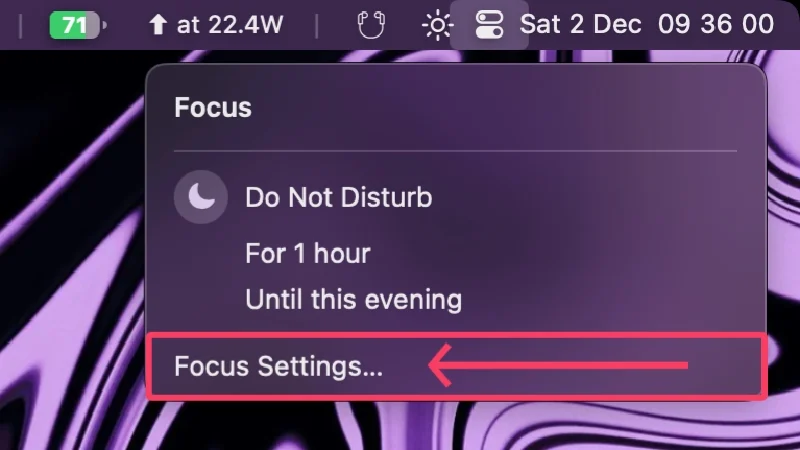 focus settings