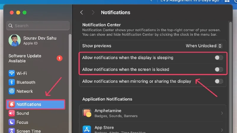 disable notifications