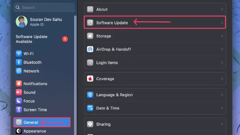 software update settings