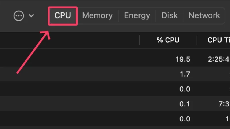 switch to cpu tab