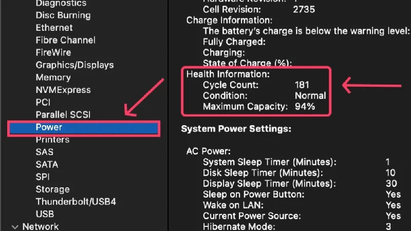 advanced power settings