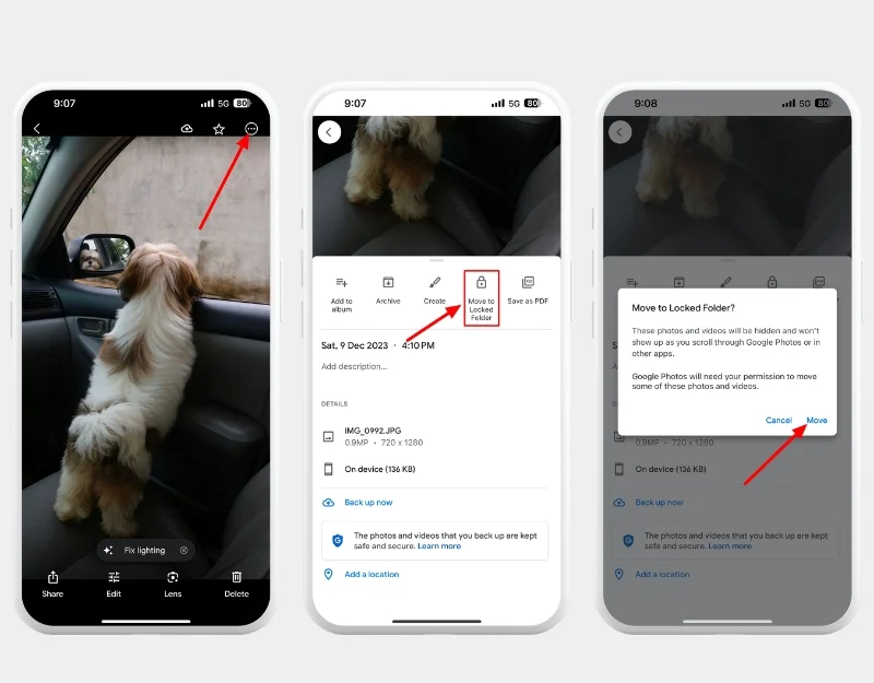 how to hide photos and videos on google photos