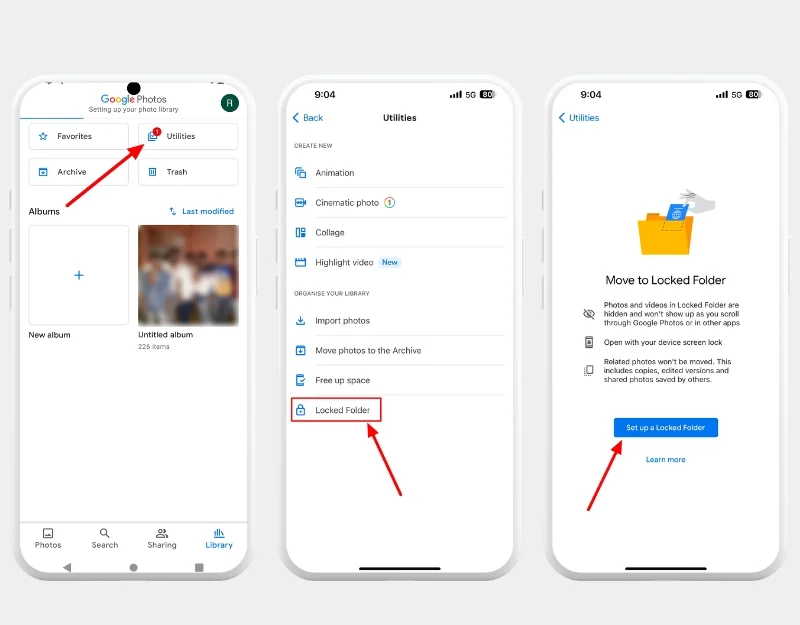 google photos locked folder setup