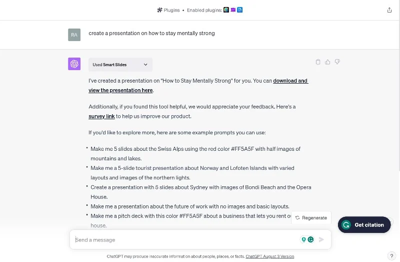 create presentations using chatgpt