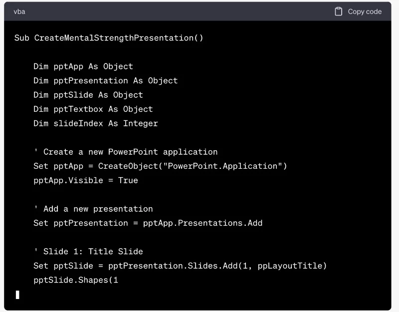 powerpoint vba code