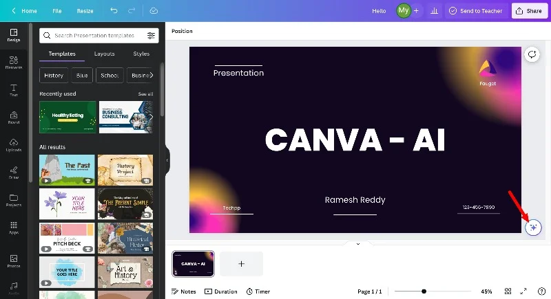 canva ai presentation