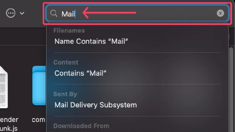 search for mail