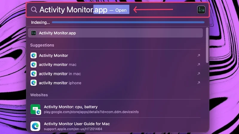 search for activity monitor