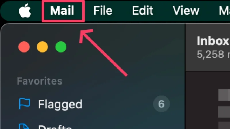 mail icon in status bar