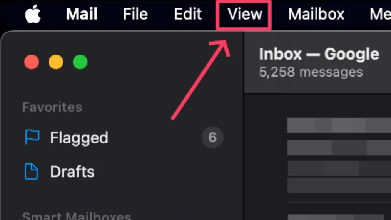 view tab in mac status bar