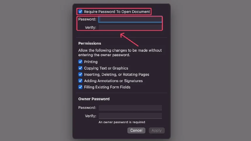 enter password for pdf