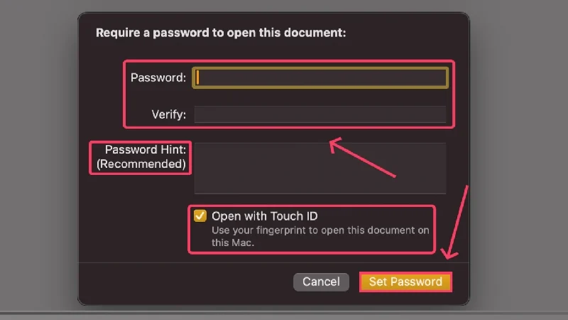 enter password for pages