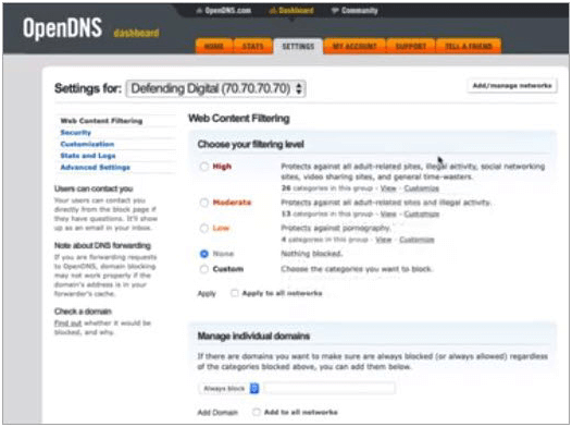 OpenDNS - Best Free Windows 10 Firewall Software