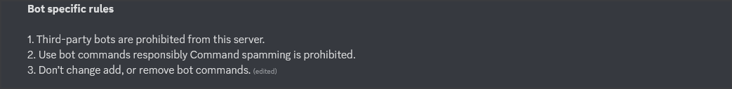 Good rules for a Discord server bot