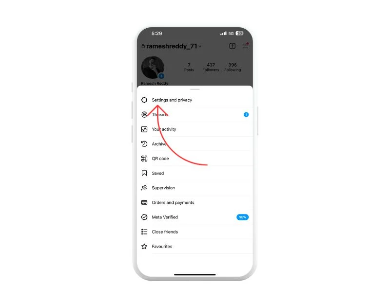 instagram settings and privacy settings