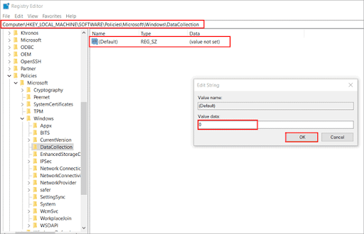 use windows registry to disable compattelrunner