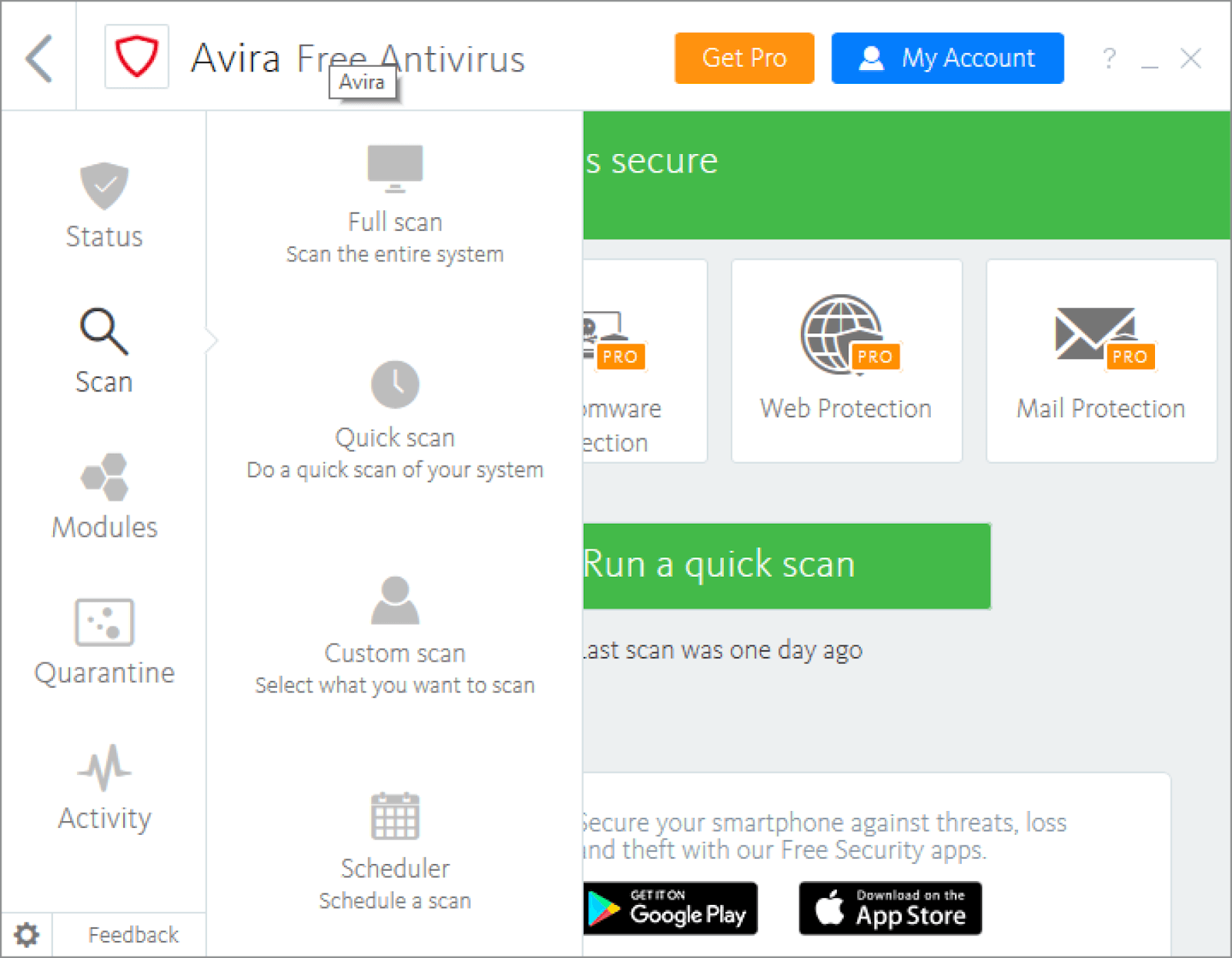 Бесплатный антивирус Avira