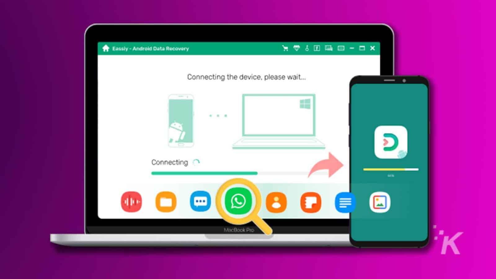 Facile app di recupero dati Android sul laptop